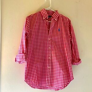 🎉BOGO🎉 NWOT Ralph Lauren Pink Gingham Long Sleeve Shirt - Size Medium